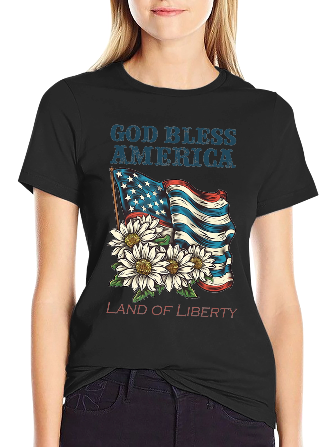 God Bless America T-Shirt - Land of Liberty Design