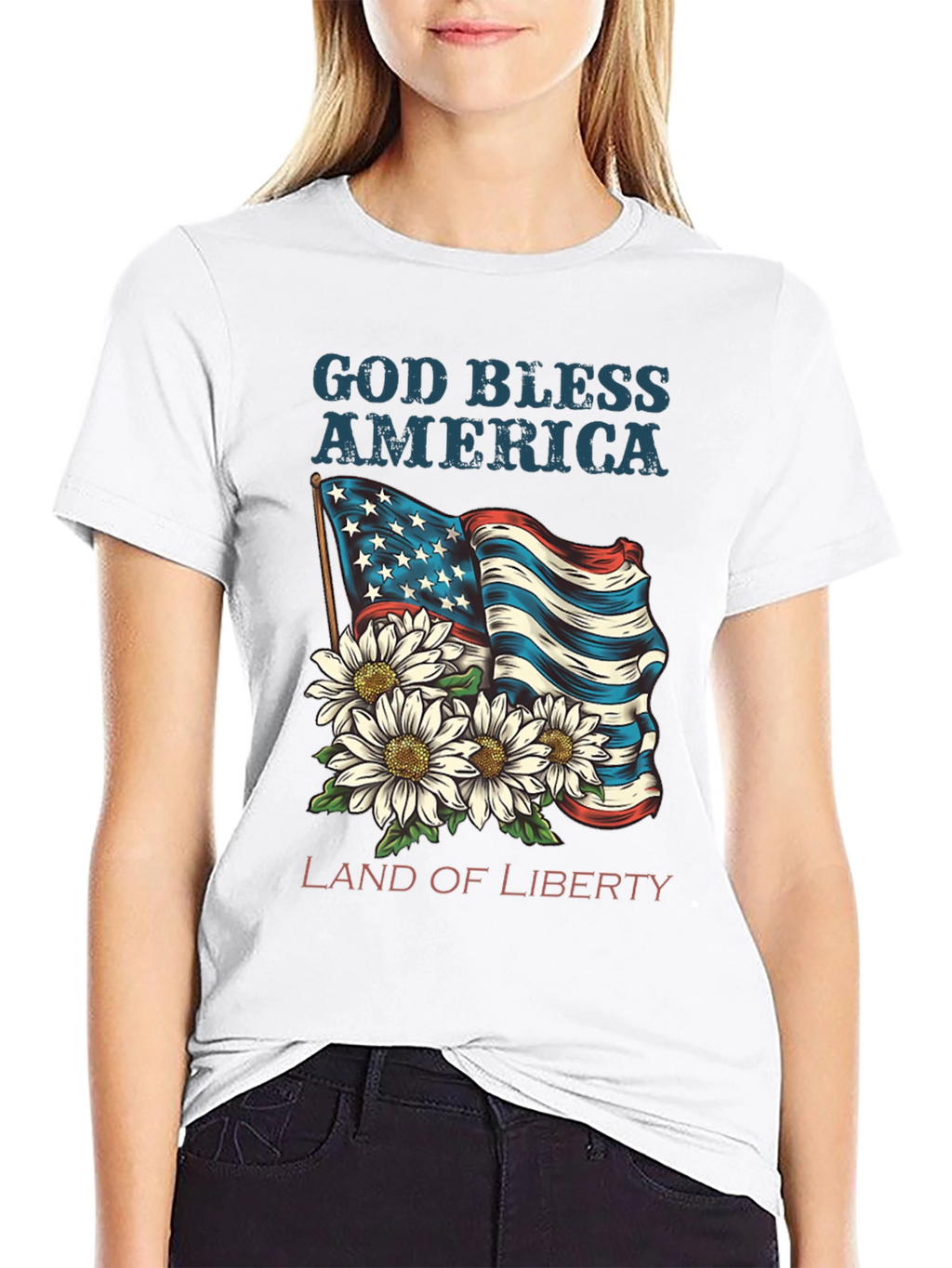 God Bless America T-Shirt - Land of Liberty Design