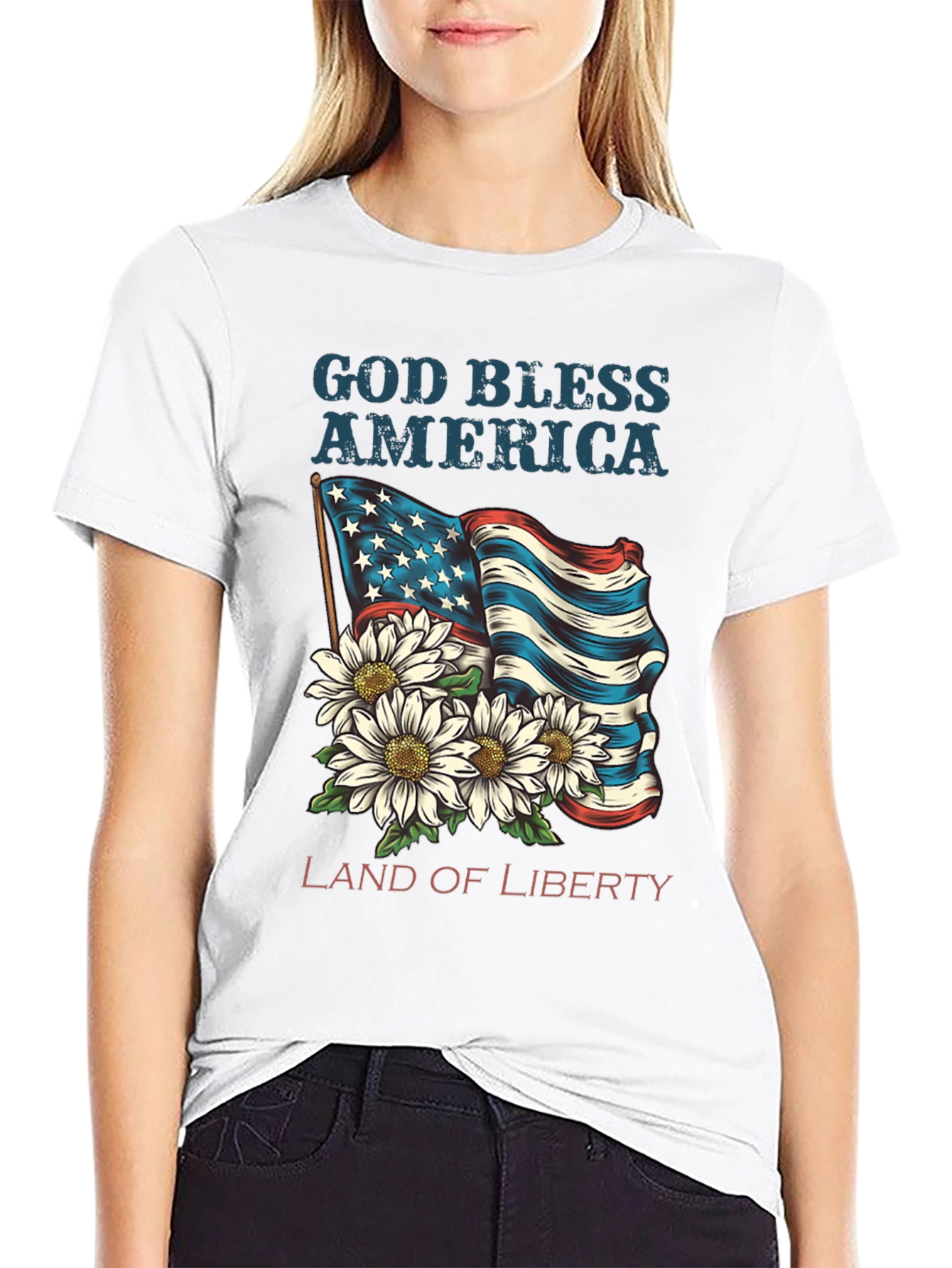 God Bless America T-Shirt - Land of Liberty Design