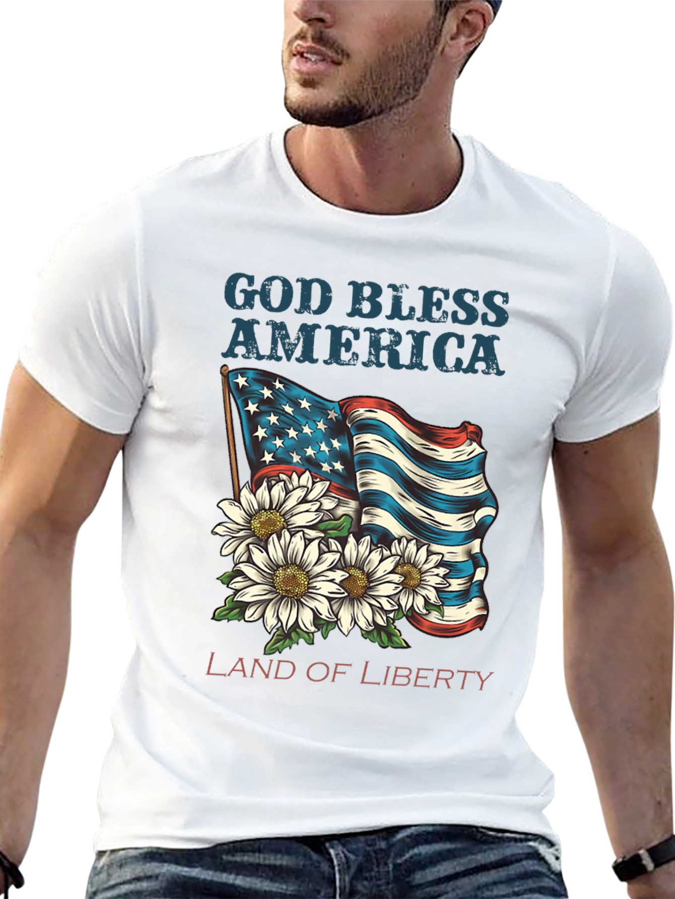 God Bless America T-Shirt - Land of Liberty Design
