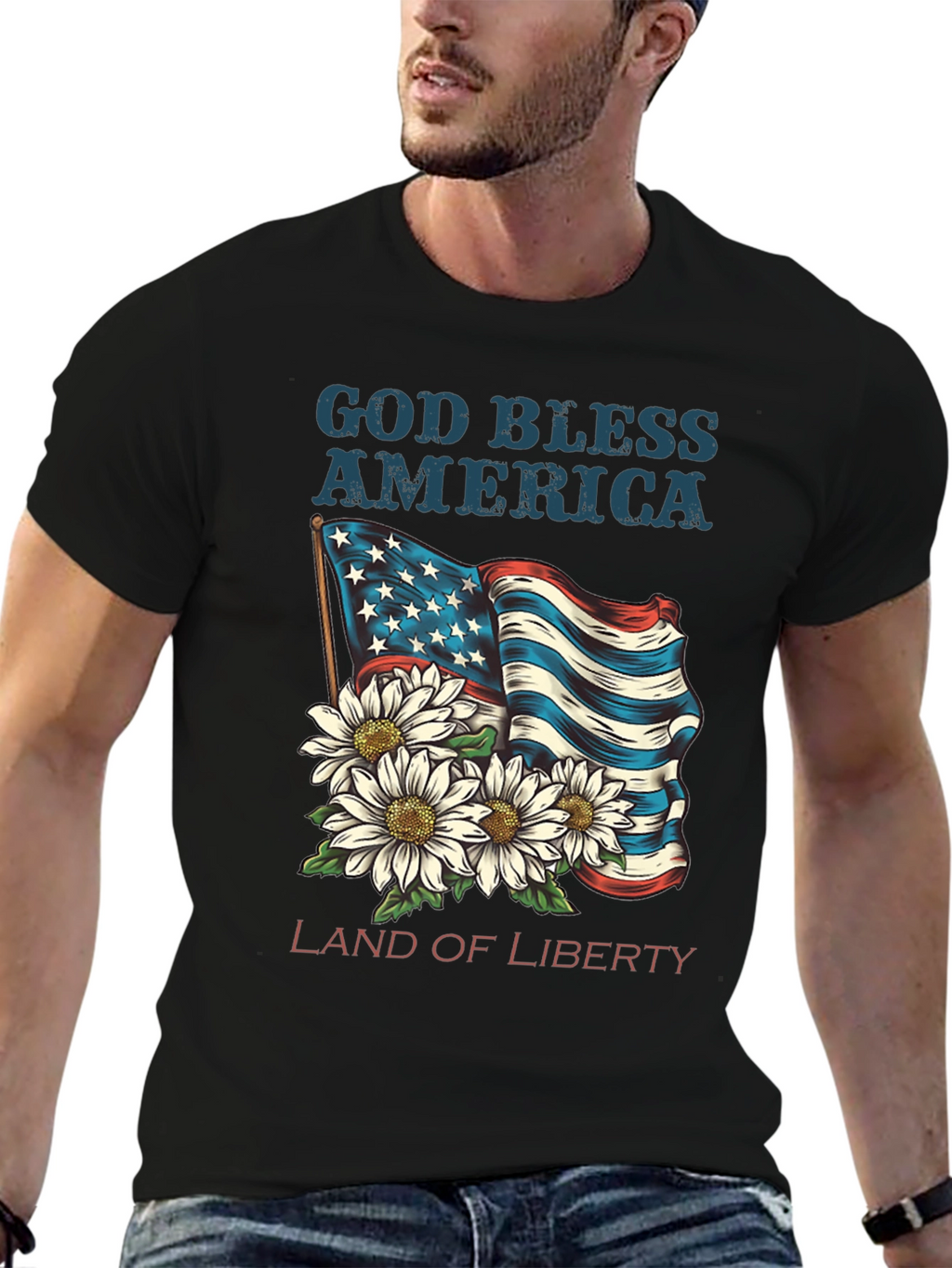 God Bless America T-Shirt - Land of Liberty Design