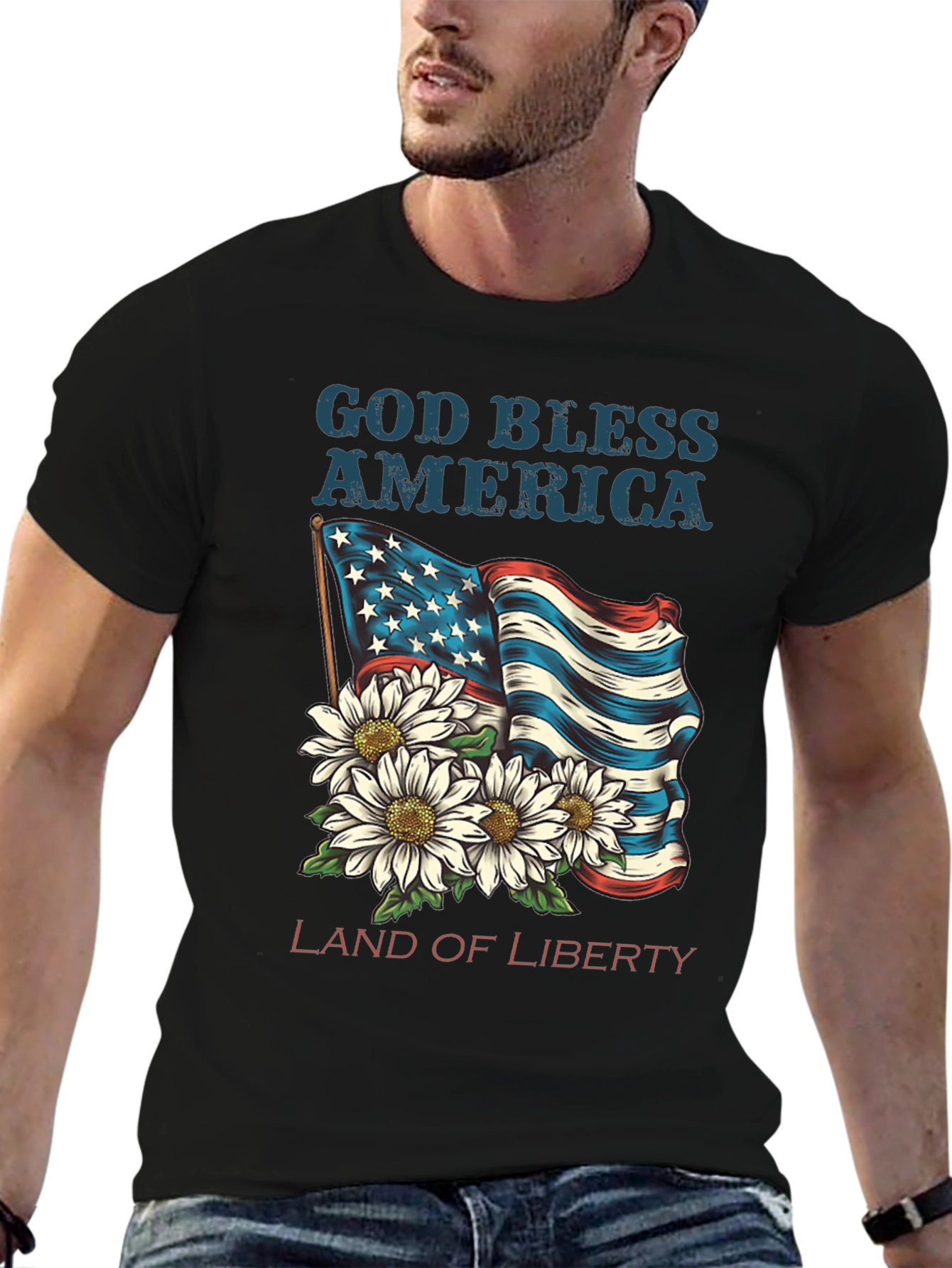 God Bless America T-Shirt - Land of Liberty Design