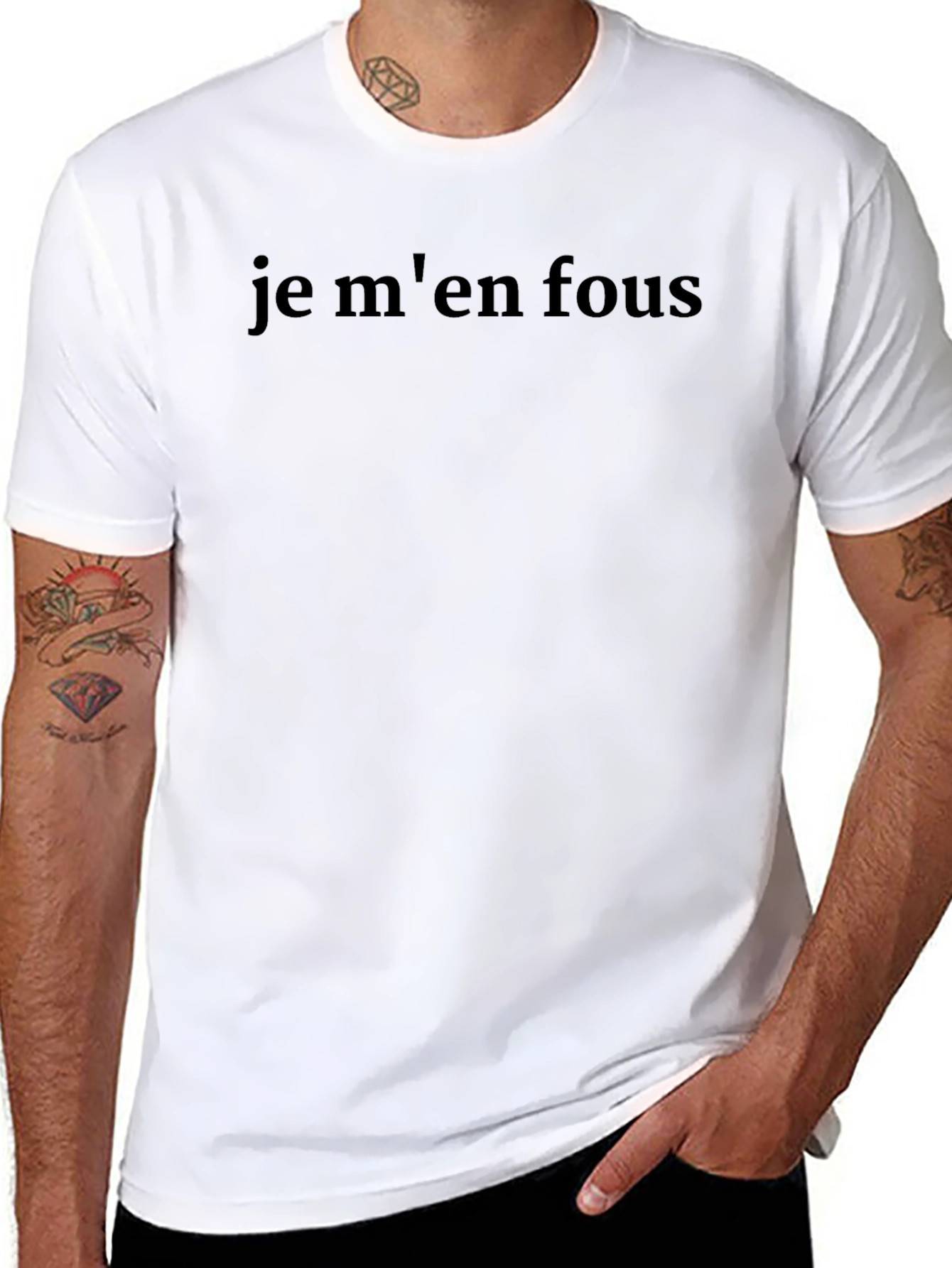Je Men Fous T-Shirt - Mens Black Graphic Tee