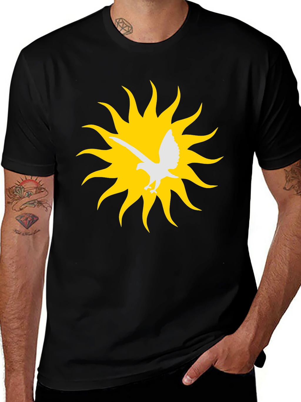 Eagle Sun Graphic Tee - Black