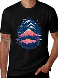 Mountain Boat Graphic Tee - Nature Inspired Design