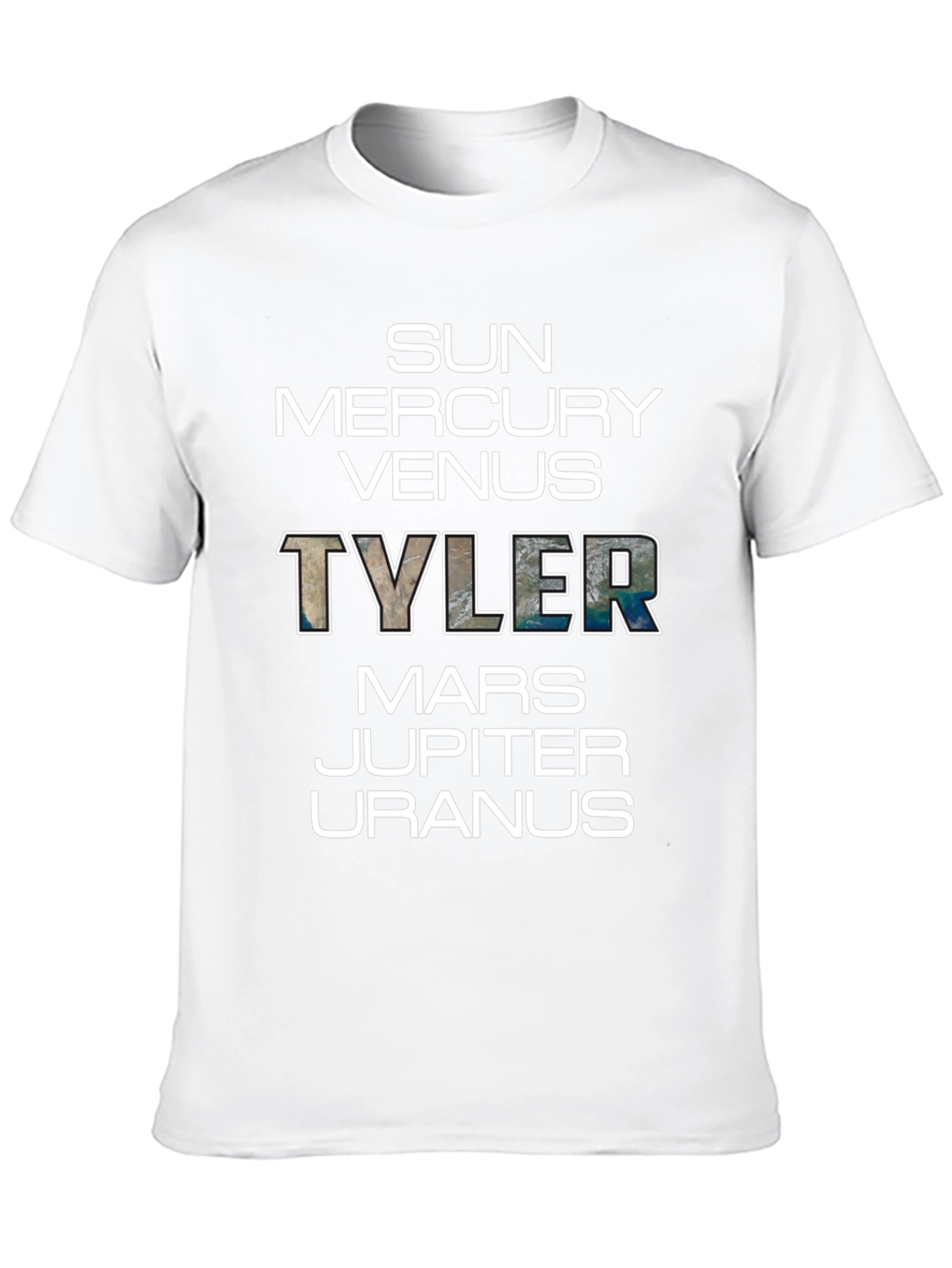 Planets Tyler T-Shirt - Black Graphic Tee Space Theme