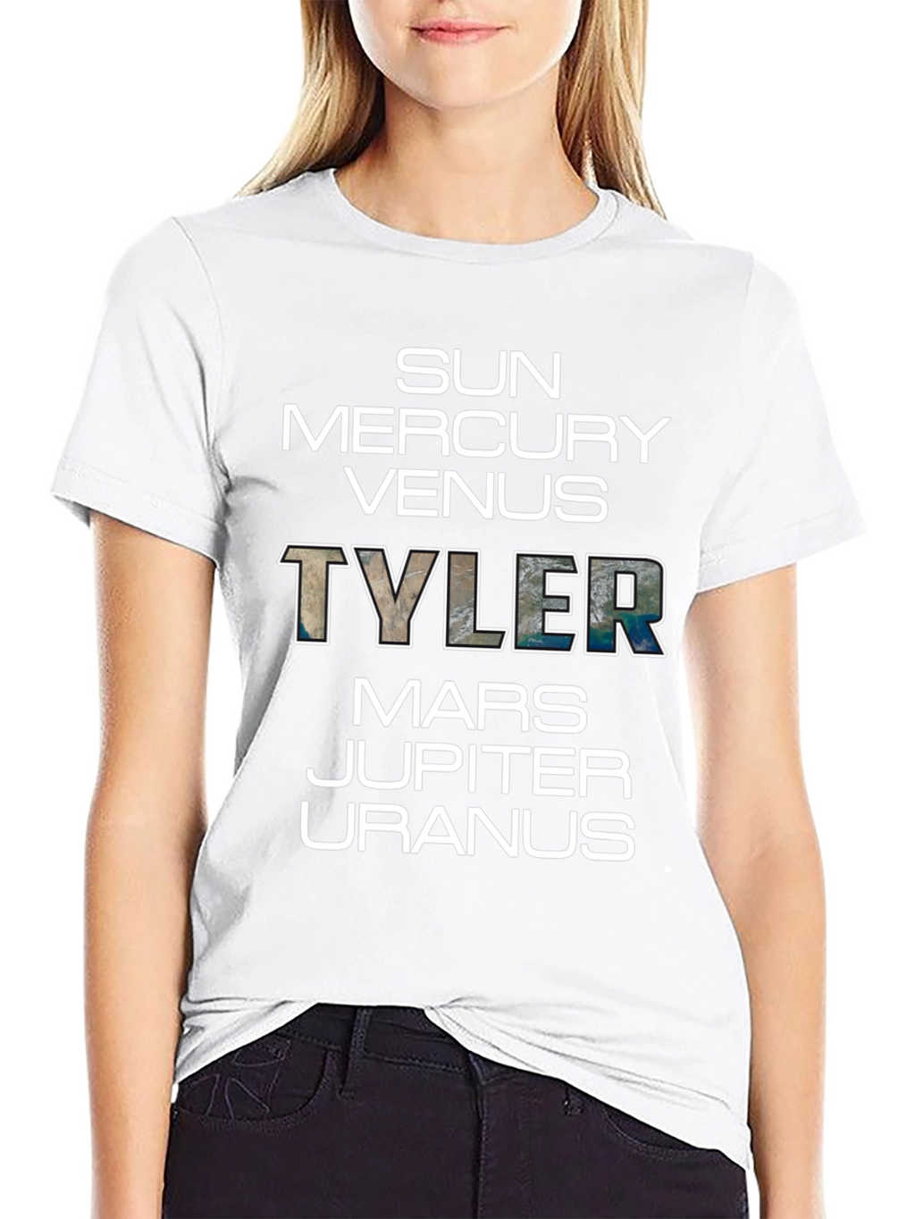Planets Tyler T-Shirt - Black Graphic Tee Space Theme