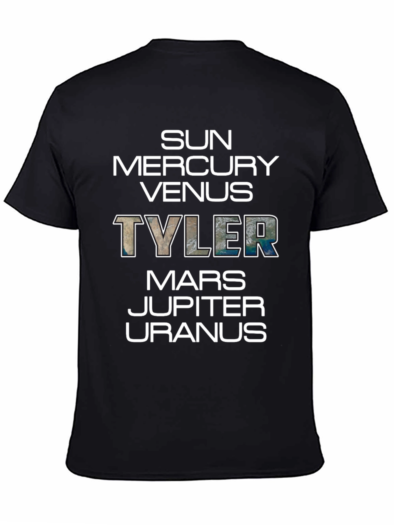 Planets Tyler T-Shirt - Black Graphic Tee Space Theme