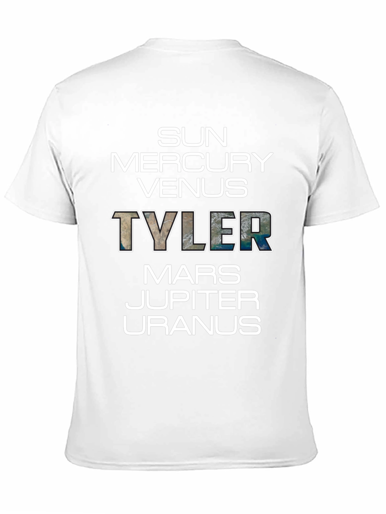 Planets Tyler T-Shirt - Black Graphic Tee Space Theme