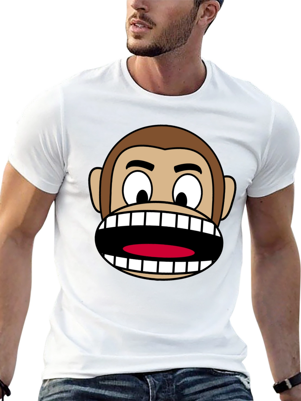 Funny Monkey Face Graphic T-Shirt