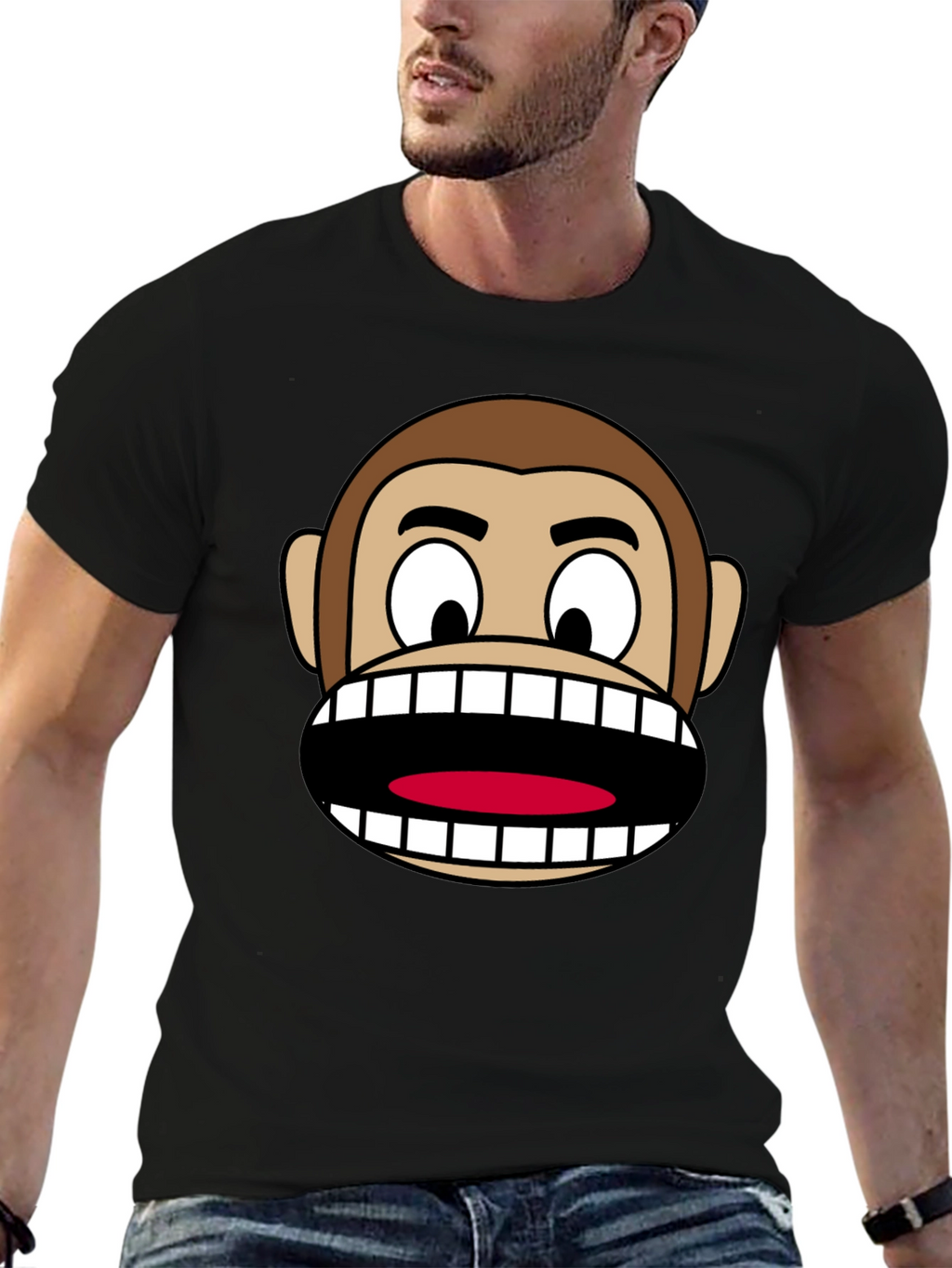 Funny Monkey Face Graphic T-Shirt