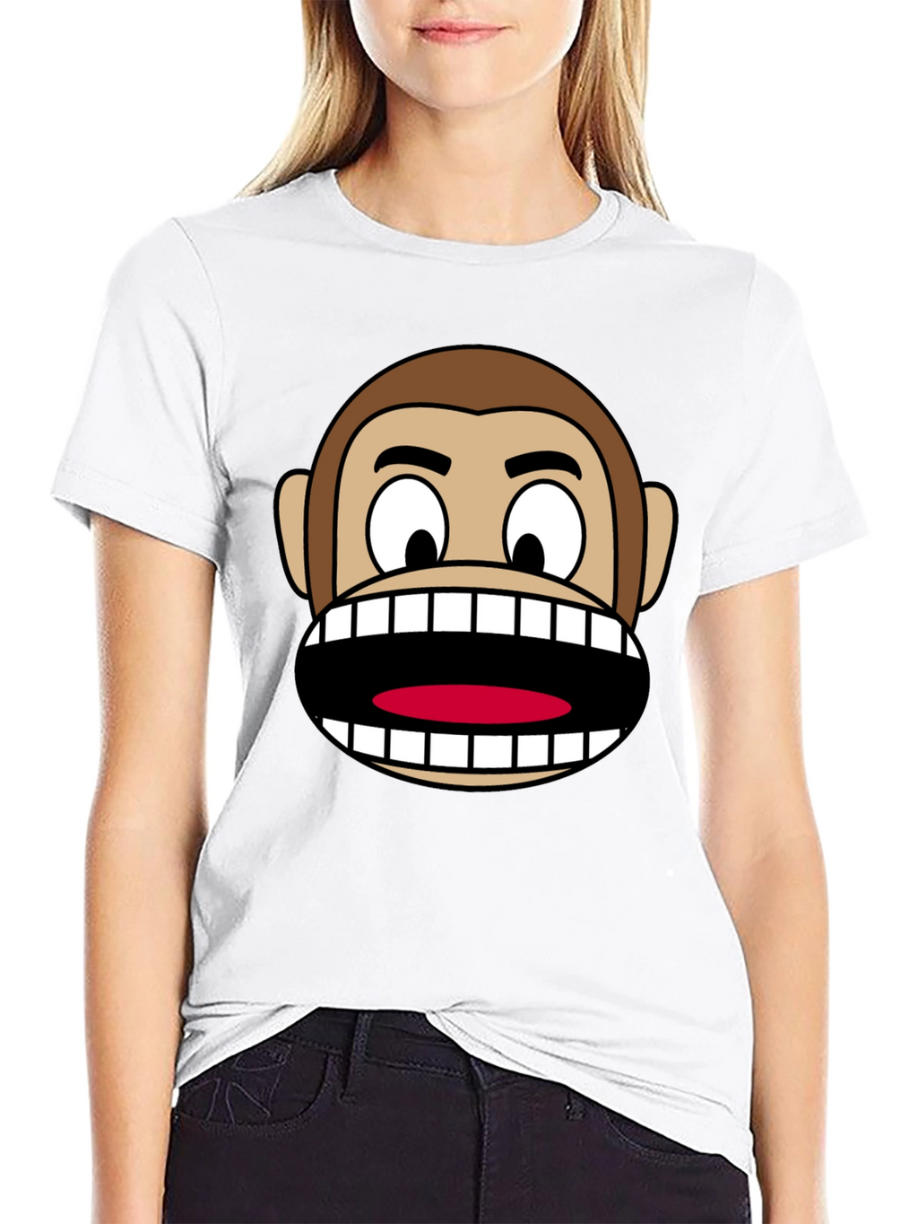 Funny Monkey Face Graphic T-Shirt