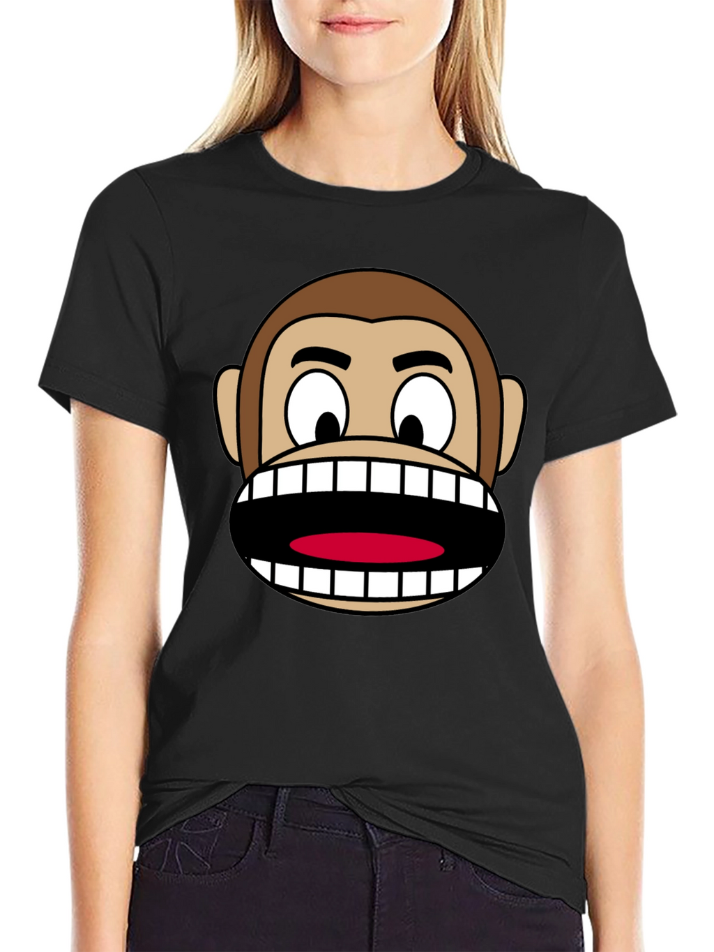 Funny Monkey Face Graphic T-Shirt
