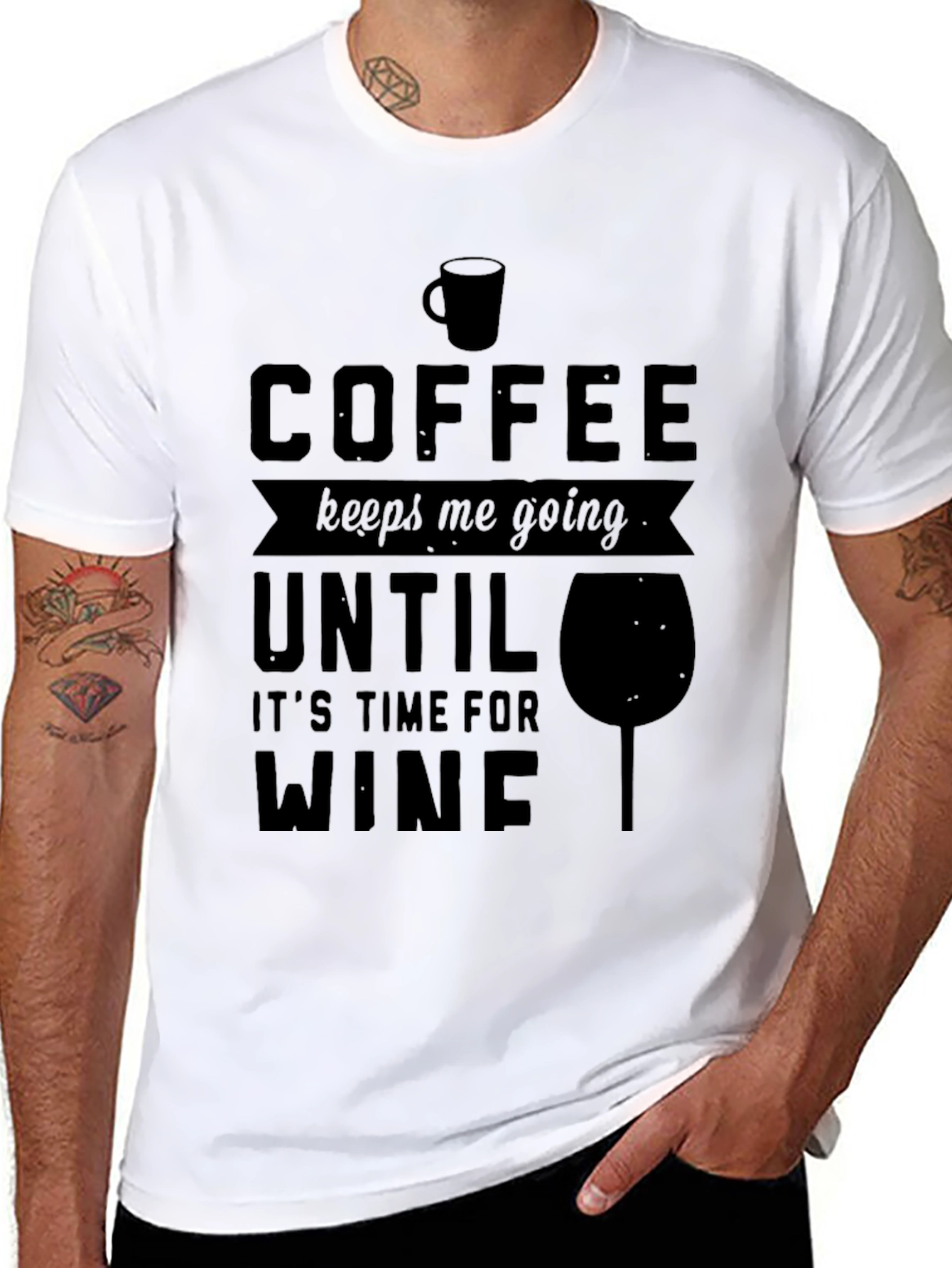 Coffee to Wine Graphic Tee - Mens