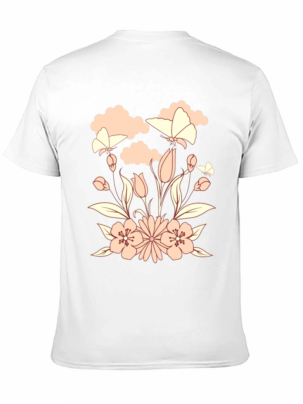 Floral Butterfly Black T-Shirt