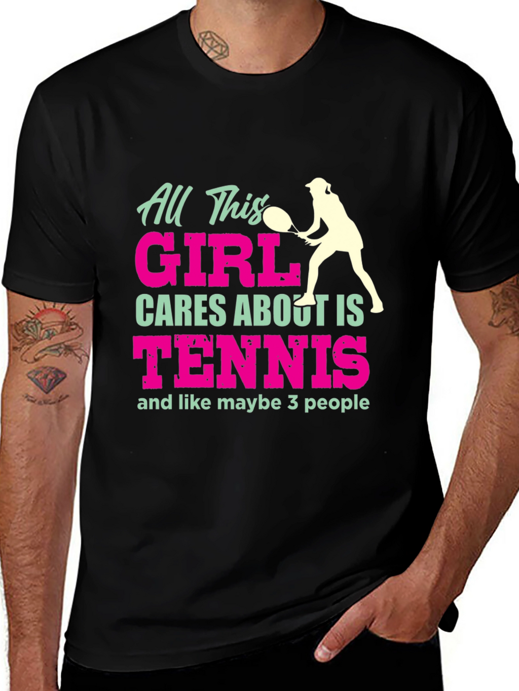 Tennis Girl T-Shirt Funny Player Tee