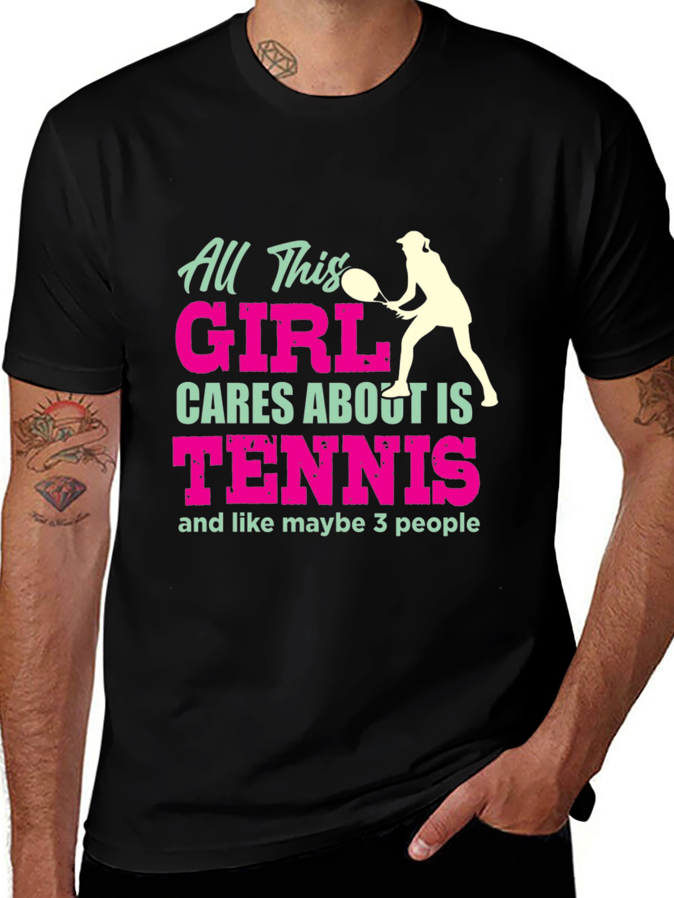 Tennis Girl T-Shirt Funny Player Tee
