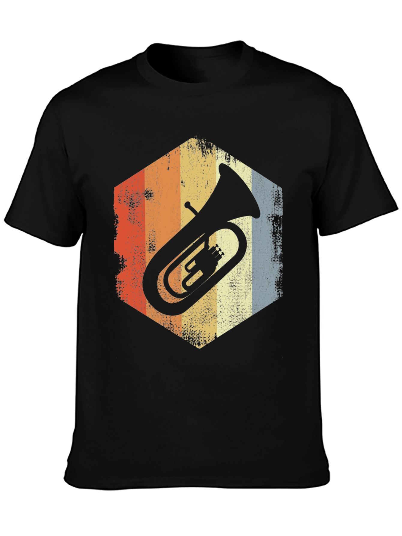 Retro Tuba Graphic Tee - Vintage Style Music Shirt