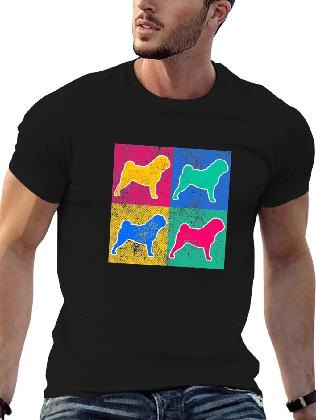 Pop Art Dog Graphic Tee - Unique Style