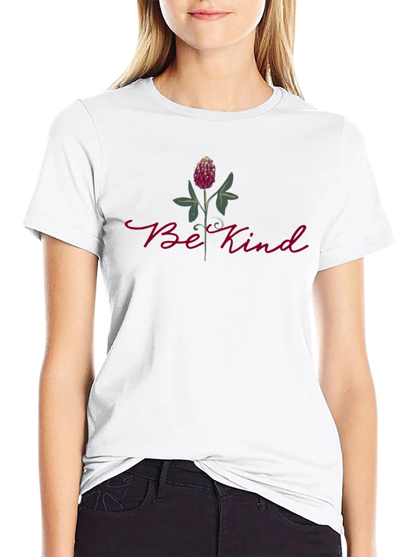 Be Kind Floral Graphic Tee - Black T-Shirt