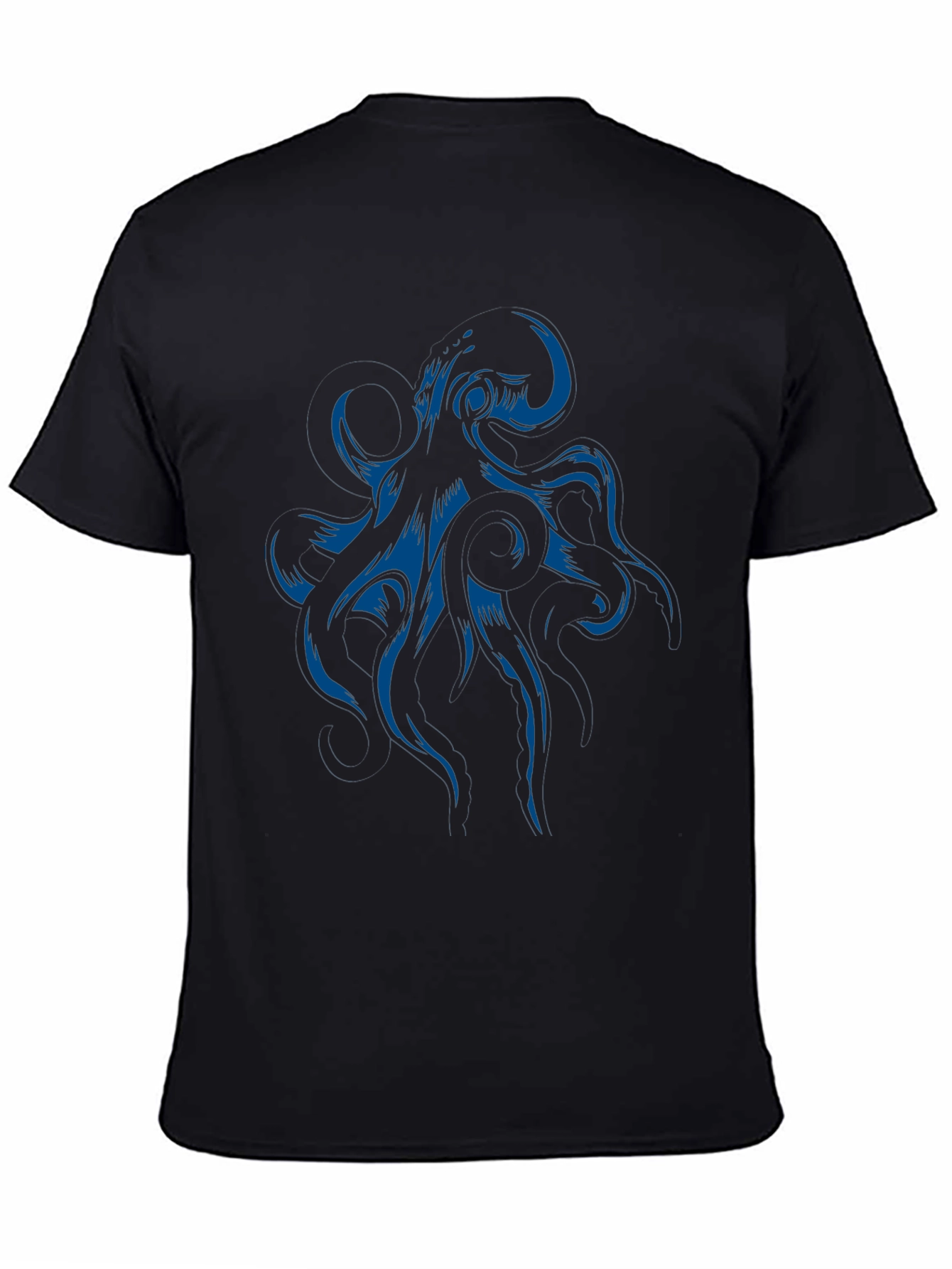 Octopus Graphic Print Black T-Shirt