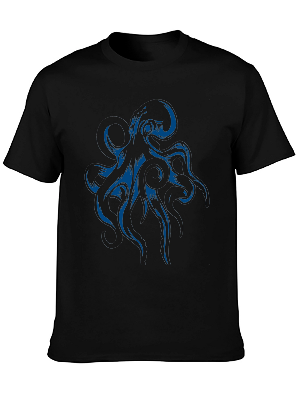 Octopus Graphic Print Black T-Shirt