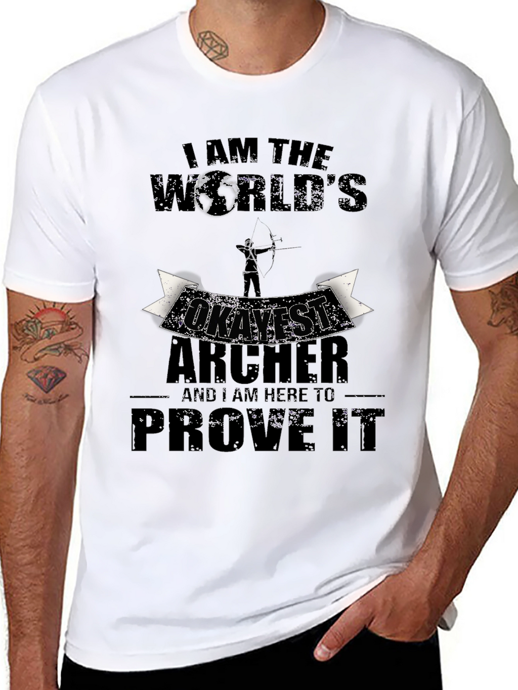 Funny Archer T-Shirt - Worlds Okayest Archer