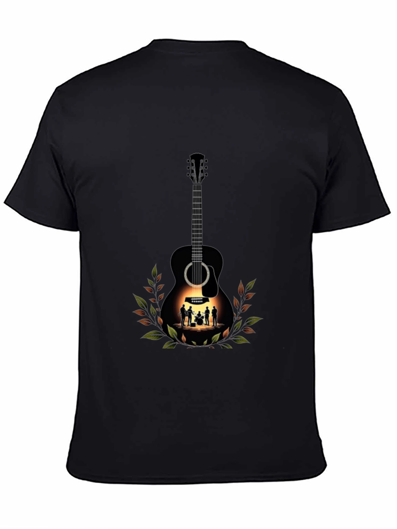 Guitar Band Tee - Black Graphic T-Shirt