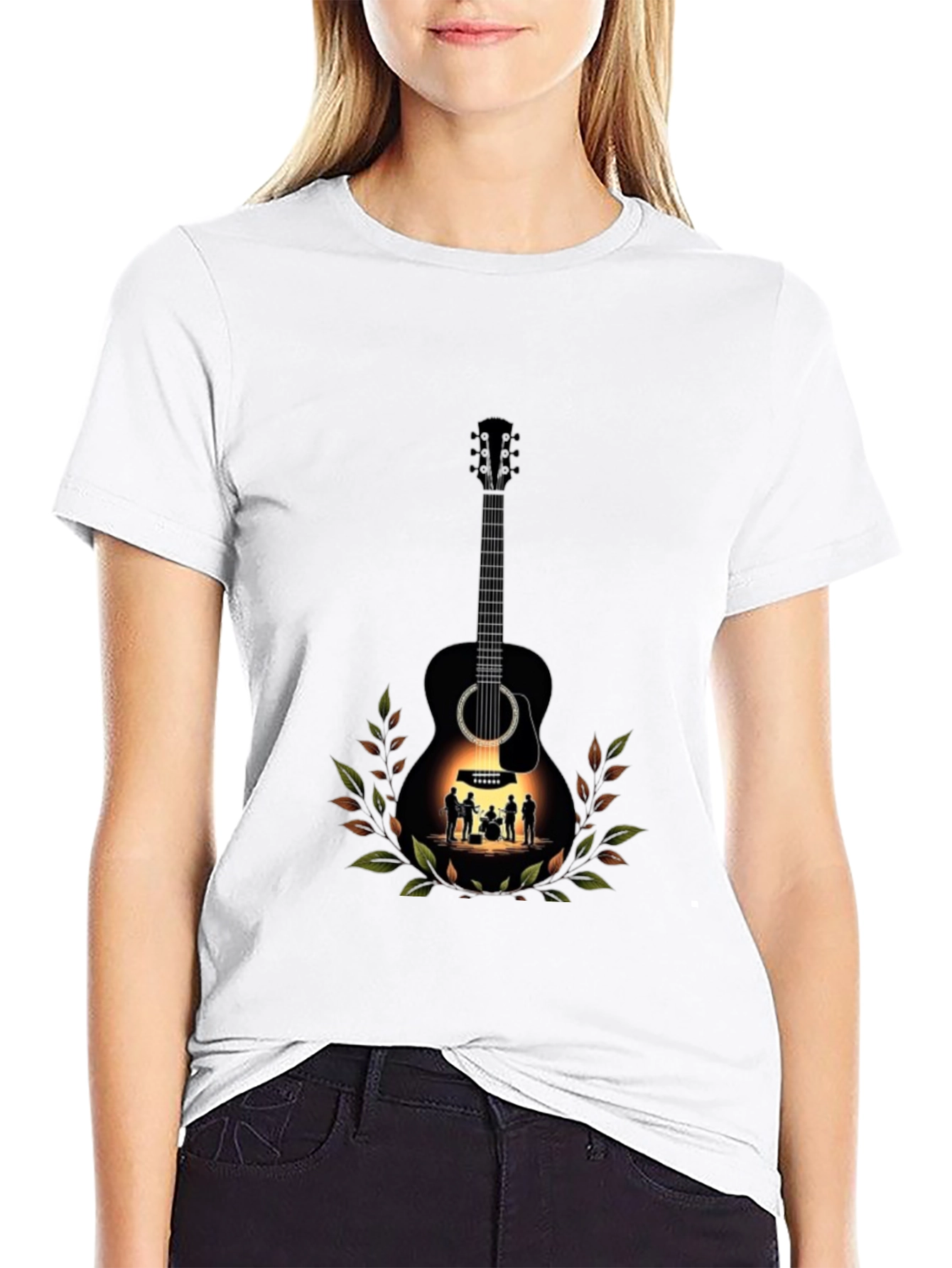 Guitar Band Tee - Black Graphic T-Shirt