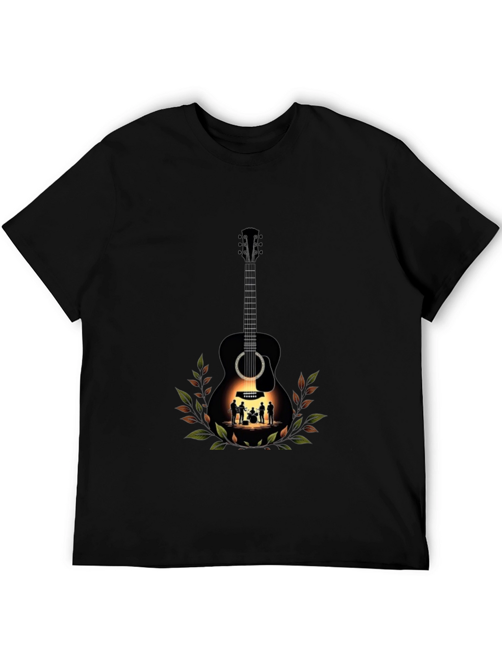 Guitar Band Tee - Black Graphic T-Shirt