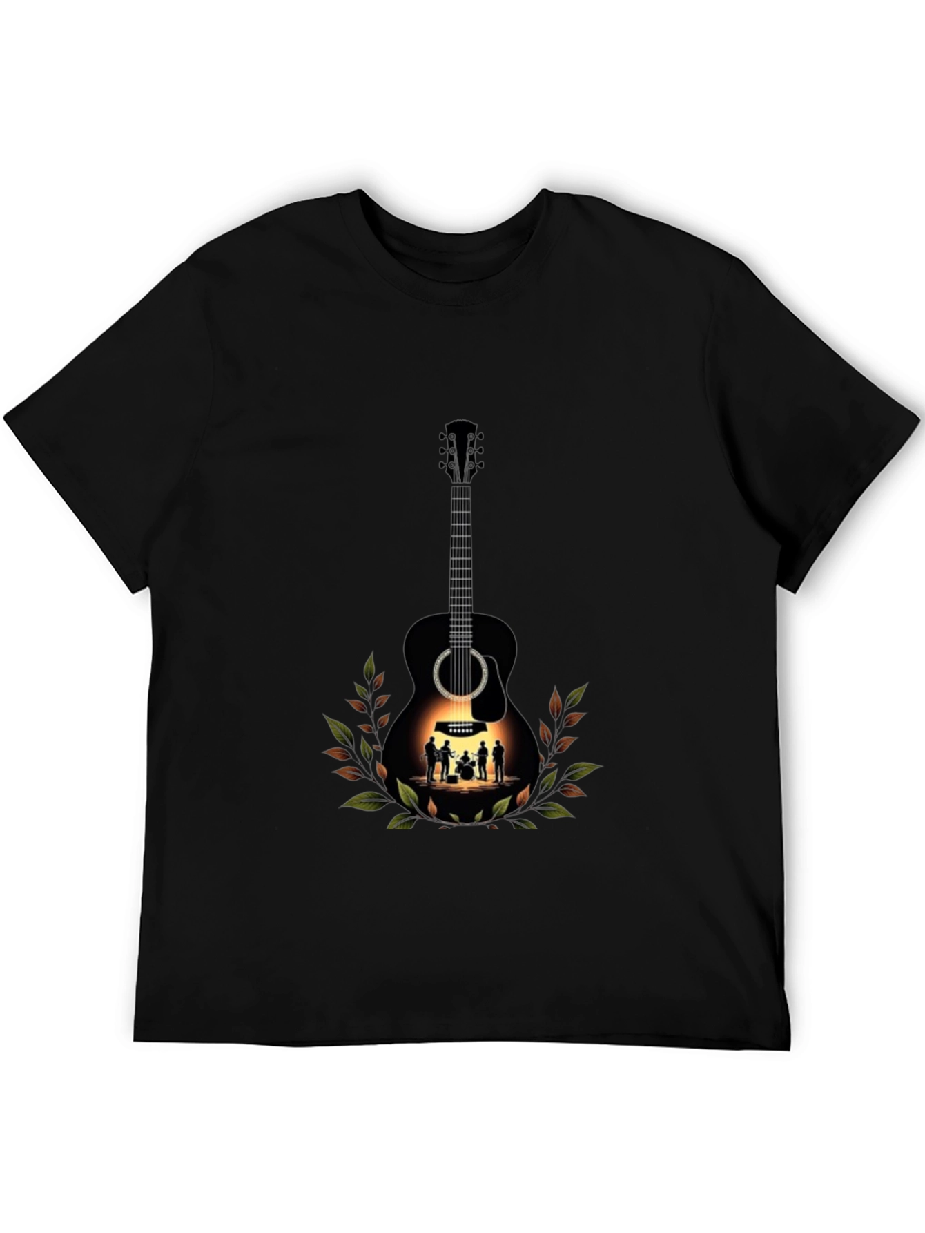 Guitar Band Tee - Black Graphic T-Shirt