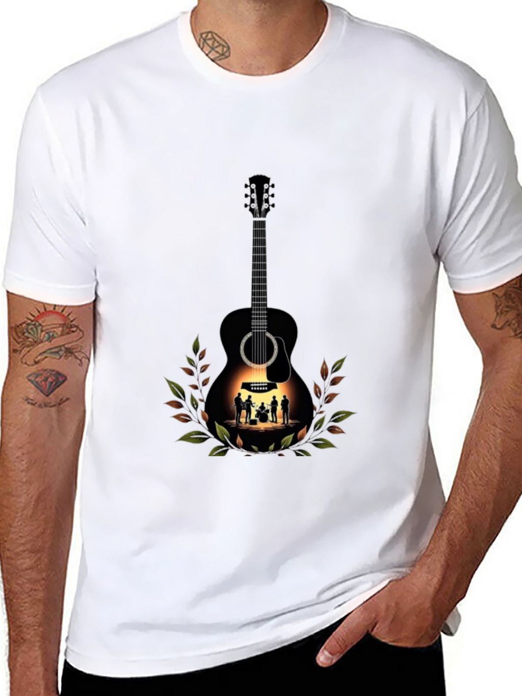 Guitar Band Tee - Black Graphic T-Shirt