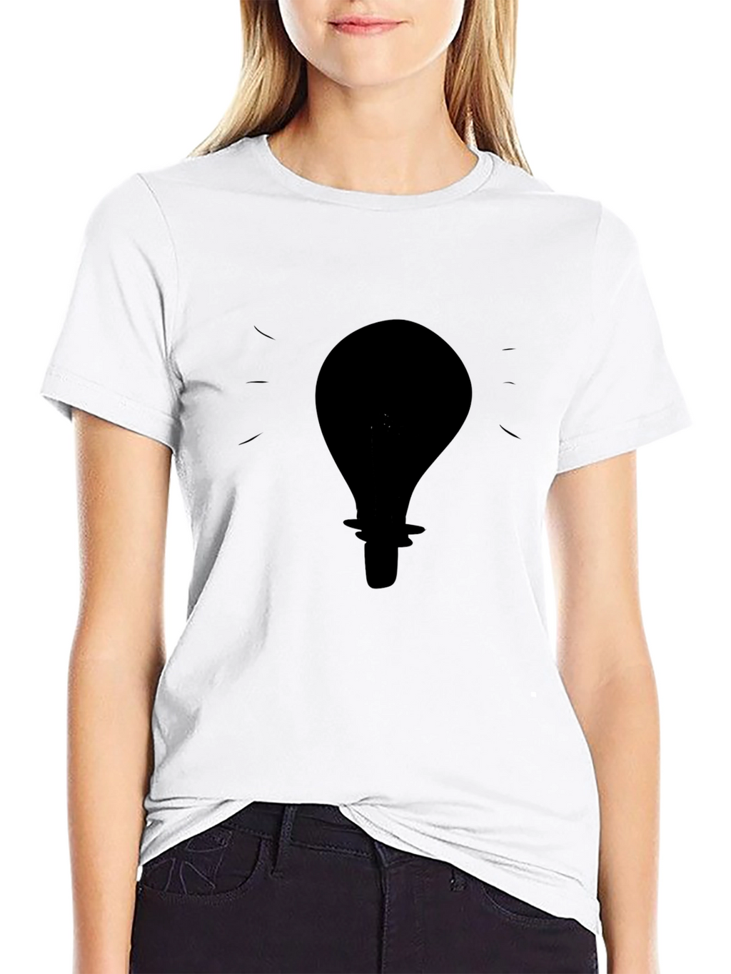 Idea Light Bulb Graphic Tee - Black Cotton T-Shirt