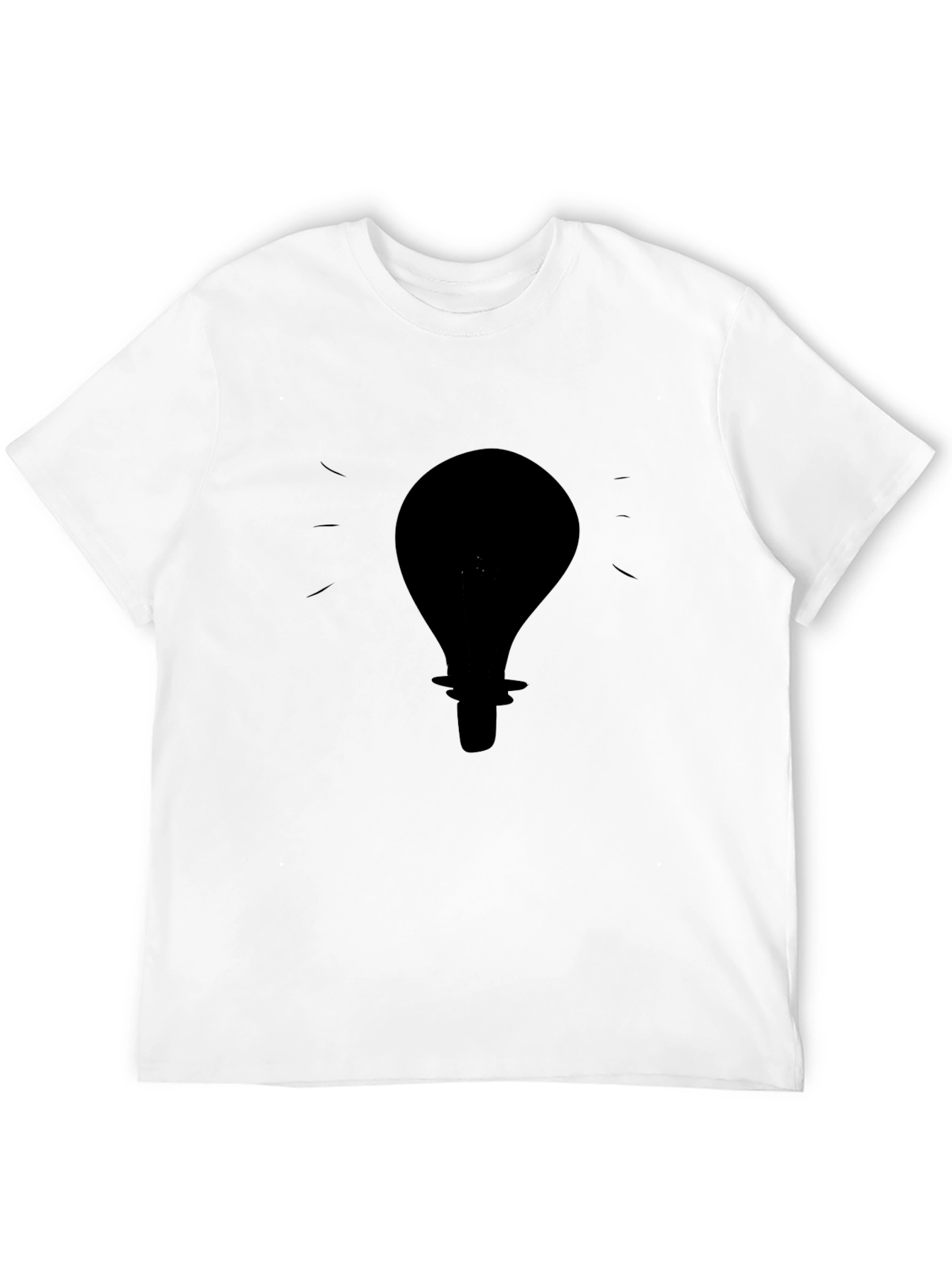 Idea Light Bulb Graphic Tee - Black Cotton T-Shirt