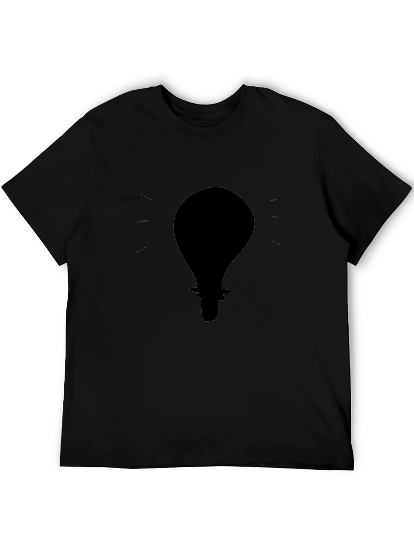 Idea Light Bulb Graphic Tee - Black Cotton T-Shirt