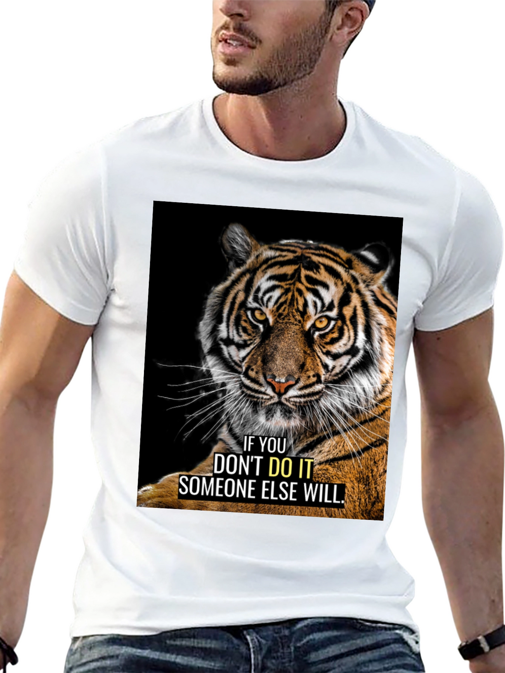 Tiger Graphic Motivational T-Shirt