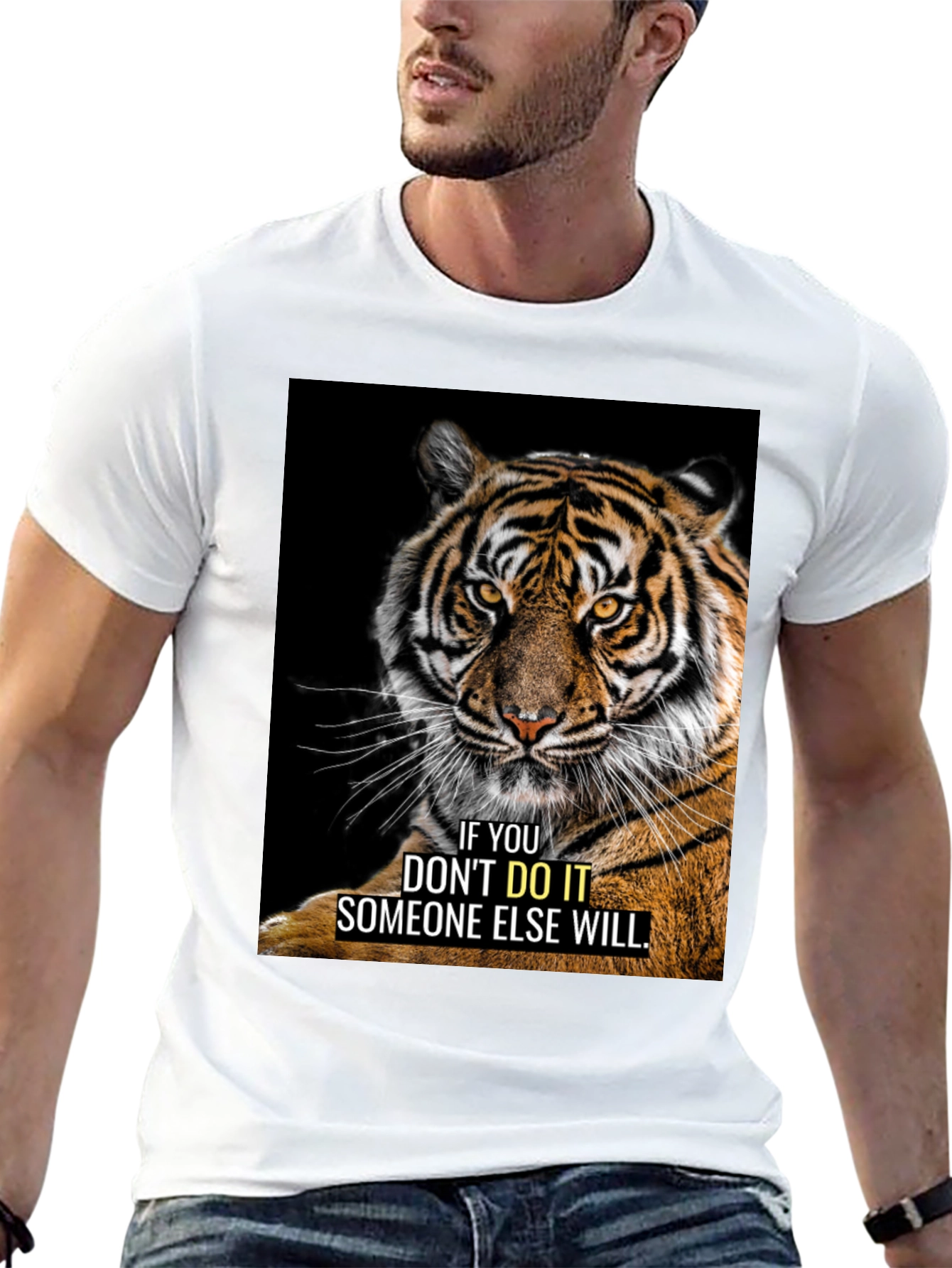 Tiger Graphic Motivational T-Shirt