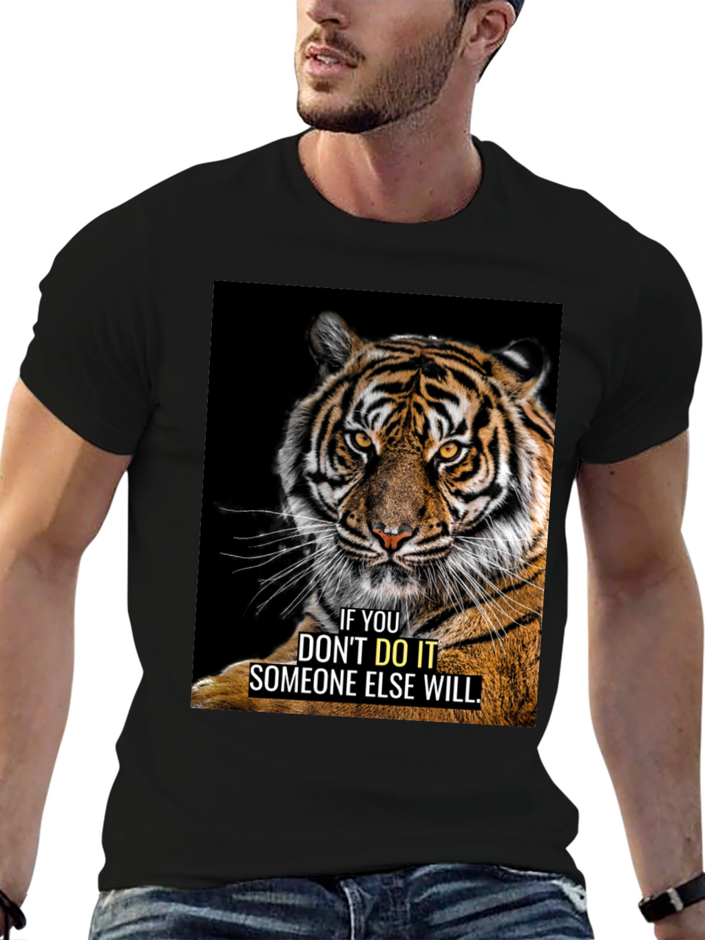 Tiger Graphic Motivational T-Shirt