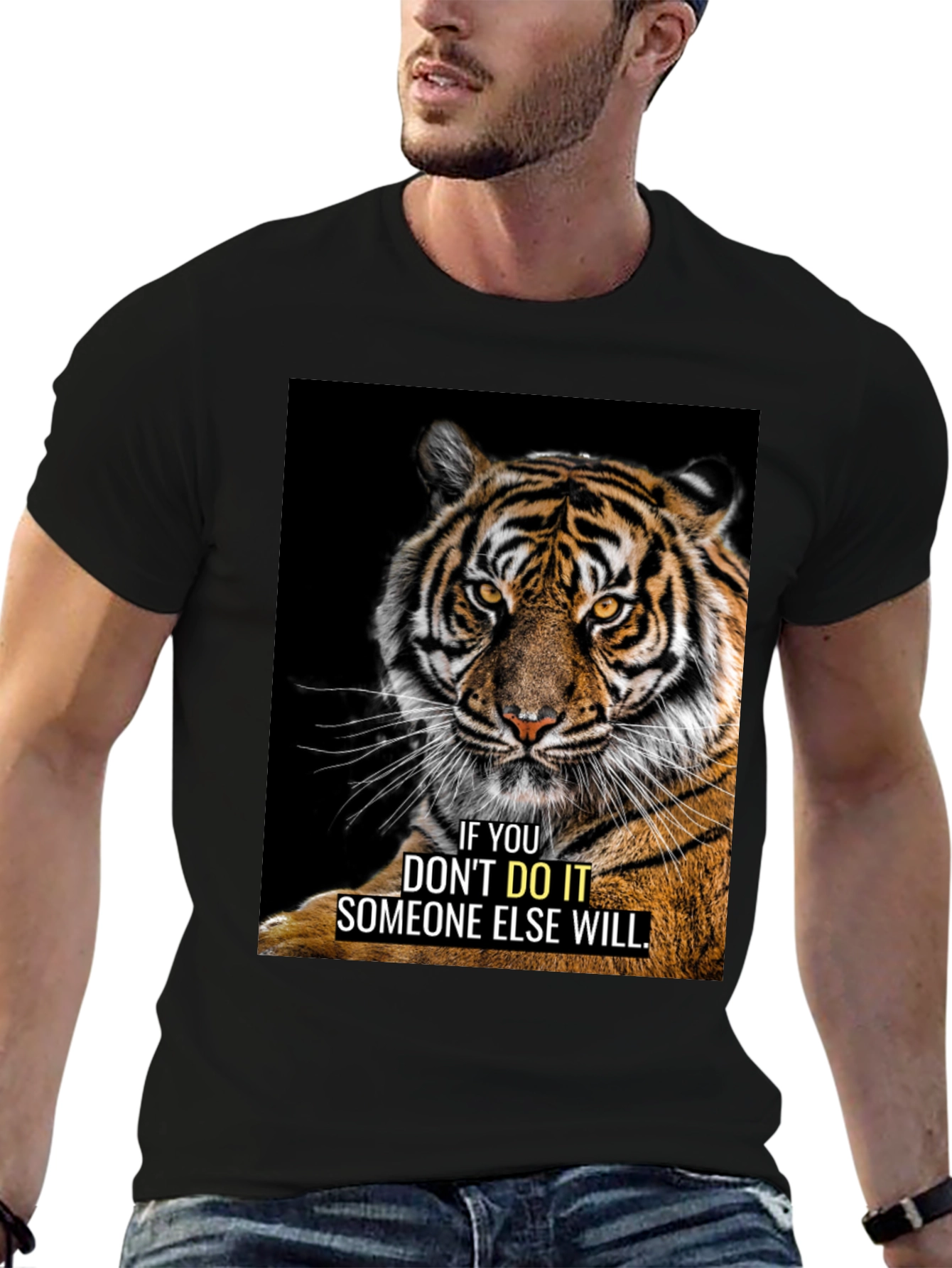 Tiger Graphic Motivational T-Shirt
