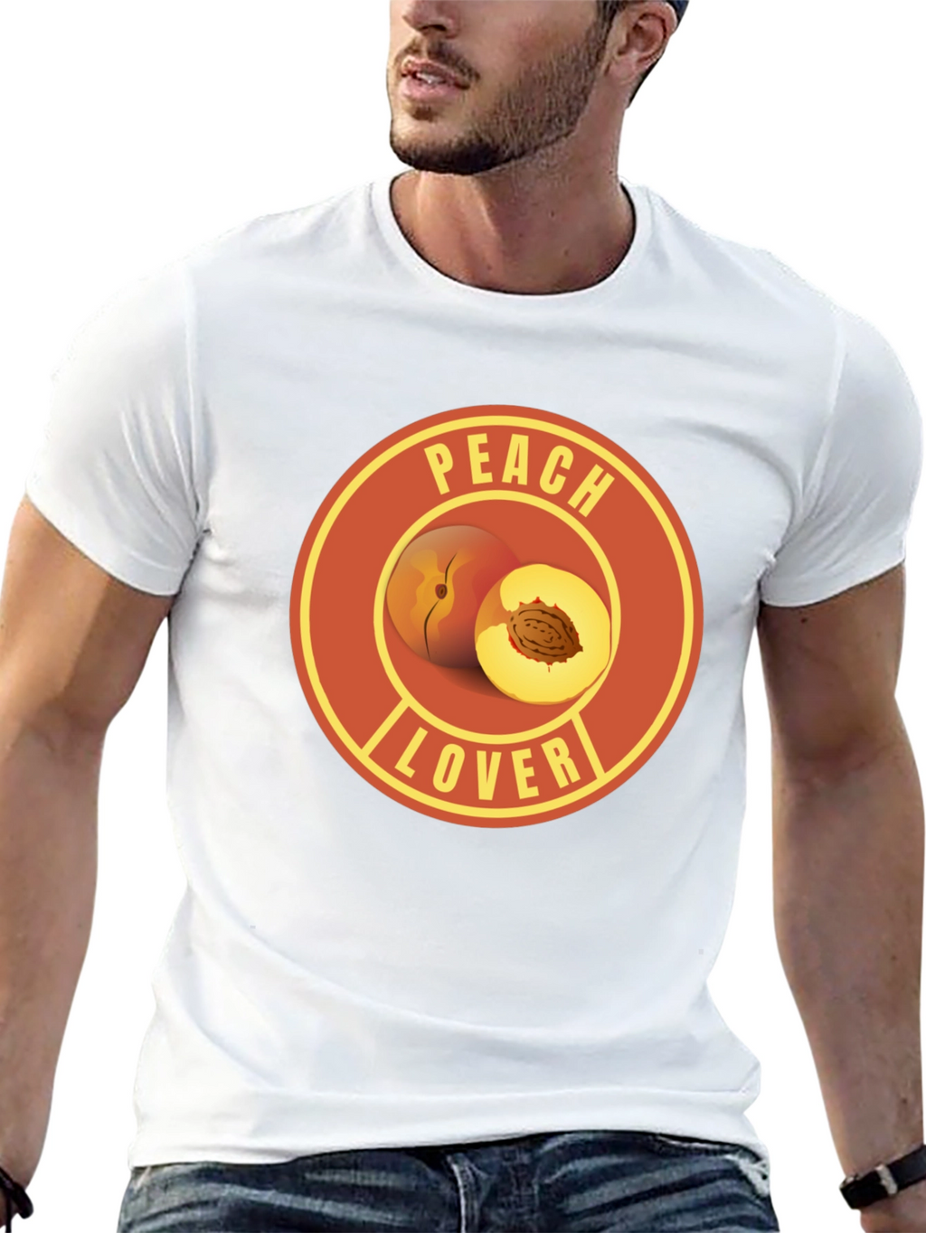 Peach Lover Graphic Tee - Fruit Humor T-Shirt
