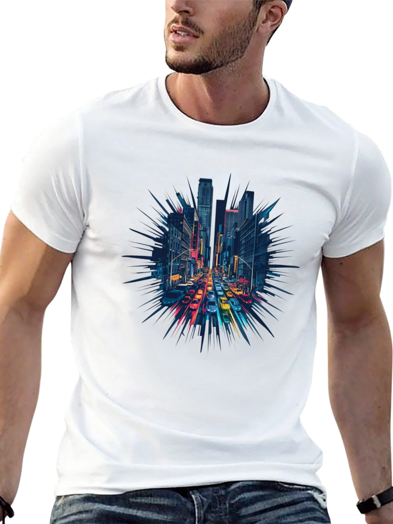 Cityscape Graphic Tee - Urban Style Shirt