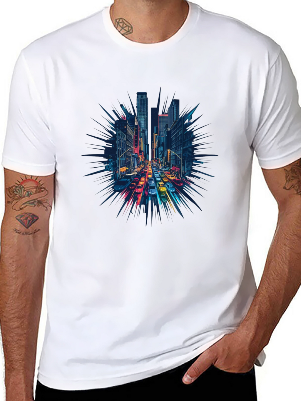 Cityscape Graphic Tee - Urban Style Shirt