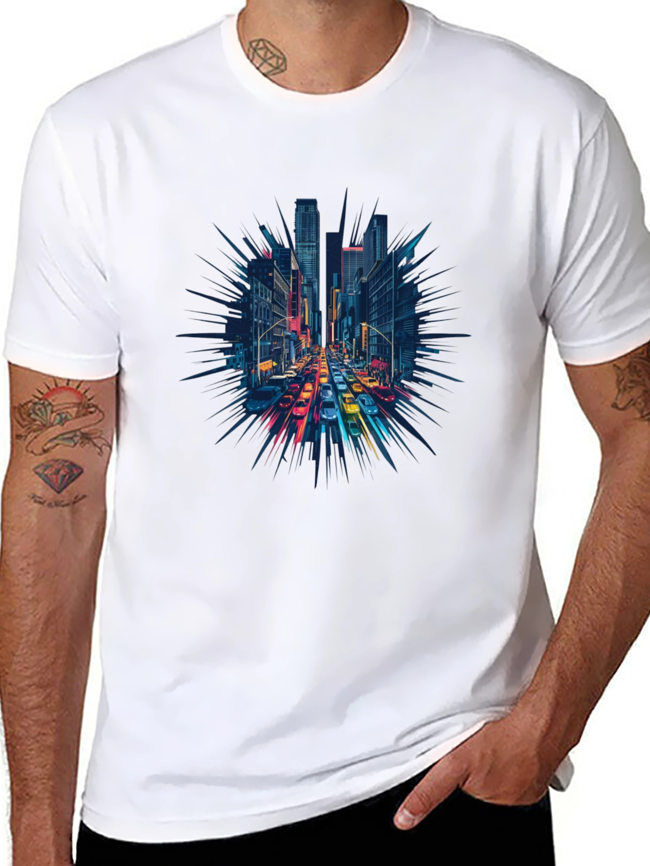 Cityscape Graphic Tee - Urban Style Shirt