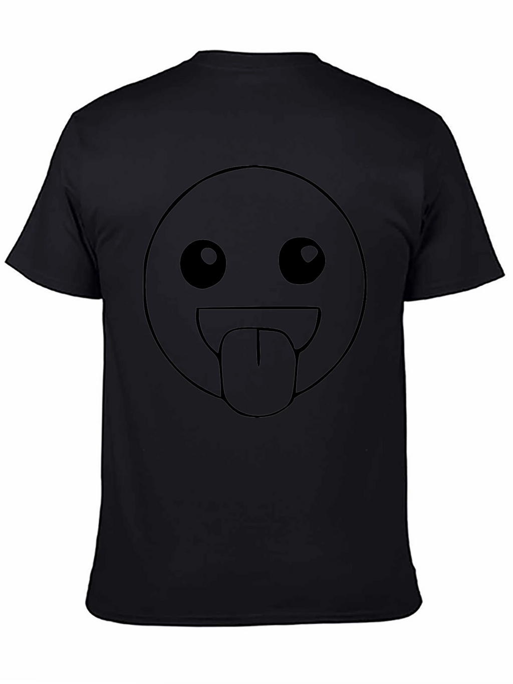 Emoji Tongue Out Black T-Shirt