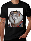 Regal Cat Portrait Tee - Feline Royalty T-Shirt