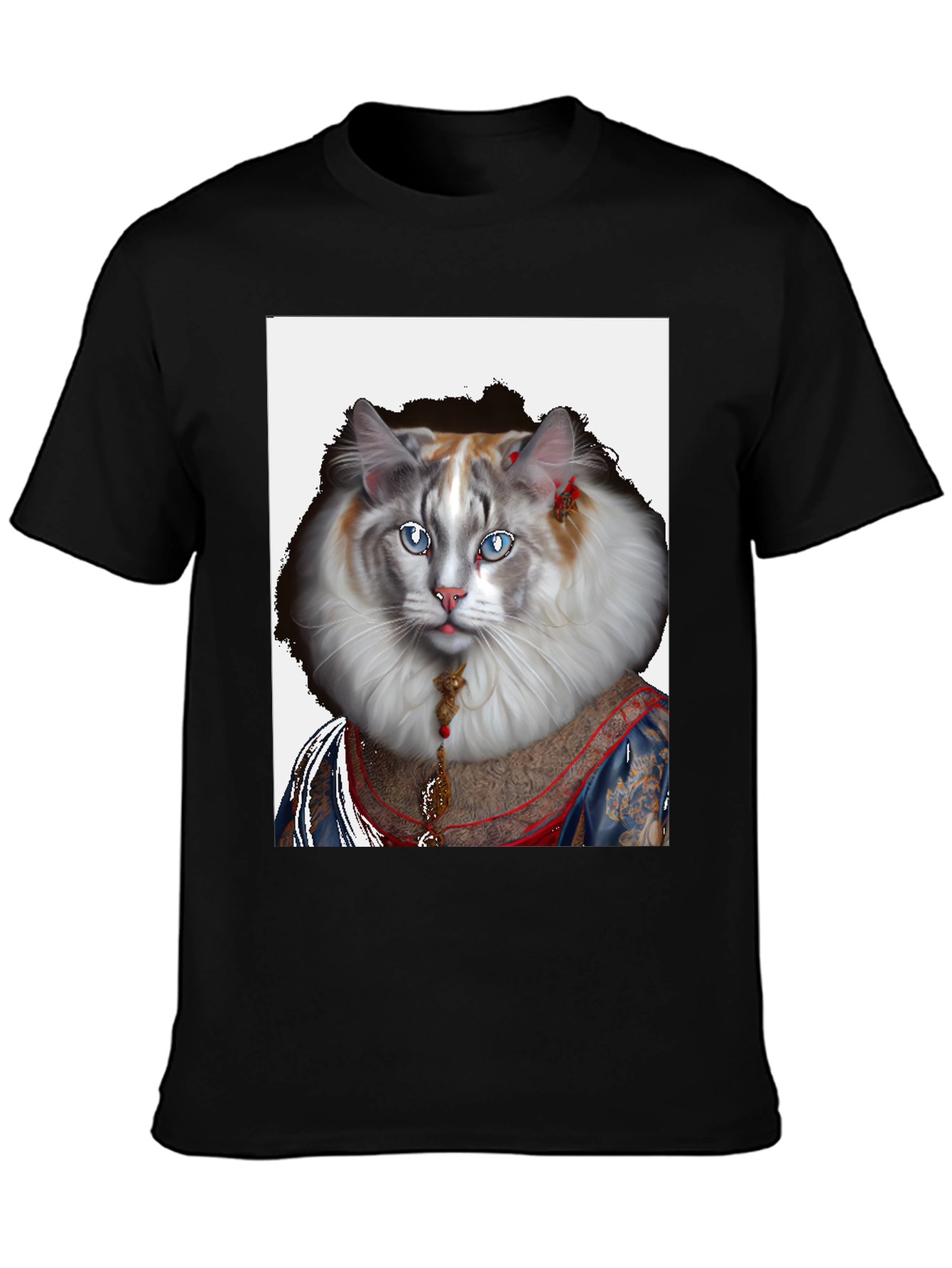 Regal Cat Portrait Tee - Feline Royalty T-Shirt