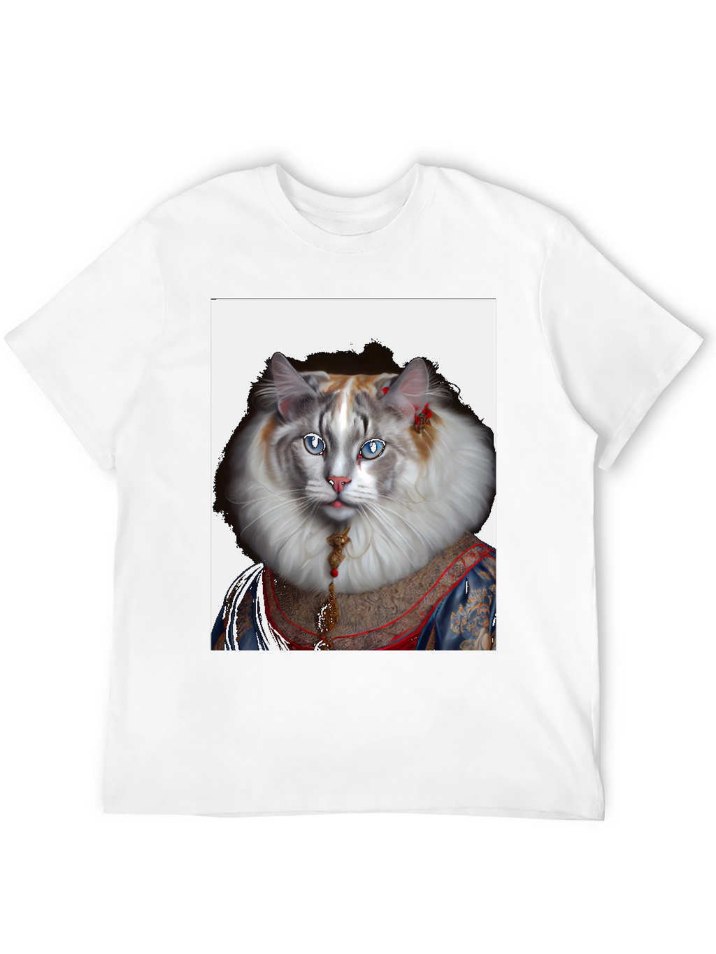 Regal Cat Portrait Tee - Feline Royalty T-Shirt