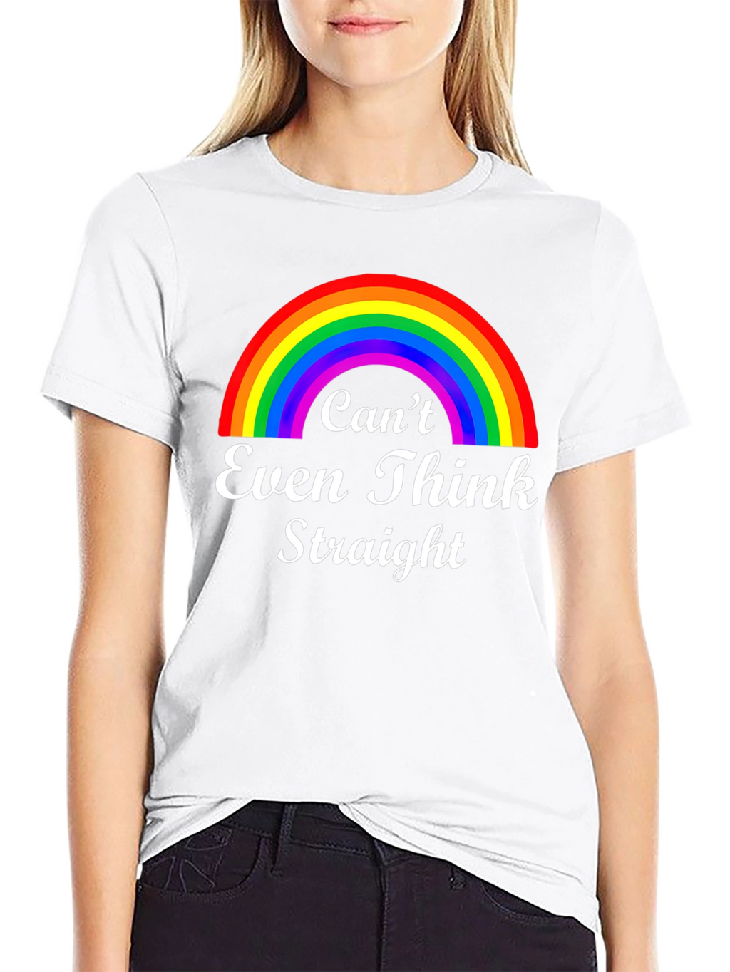 Cant Even Think Straight Rainbow Graphic T-Shirt
