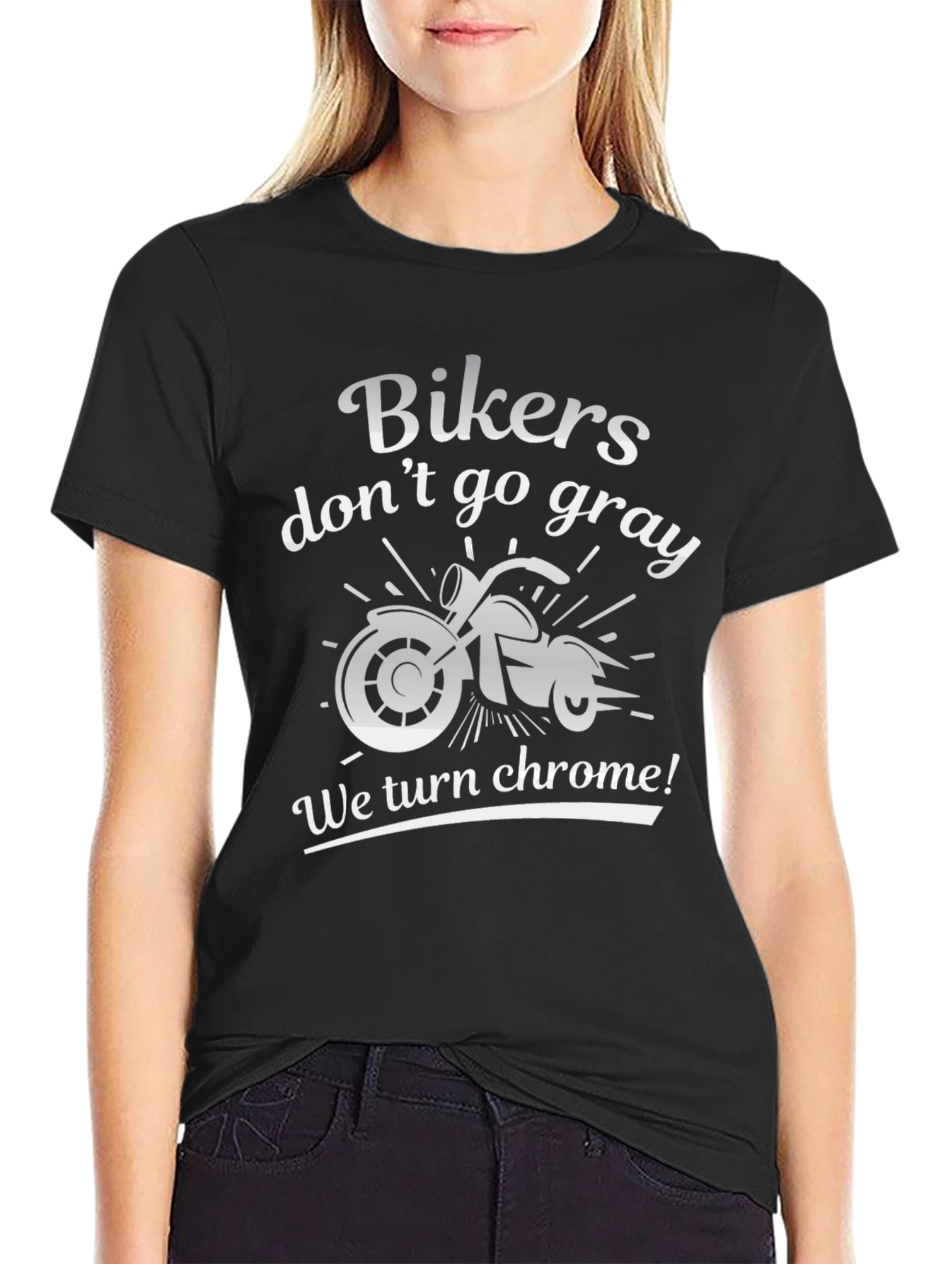 Bikers Dont Go Gray T-Shirt - Chrome Motorcycle Tee