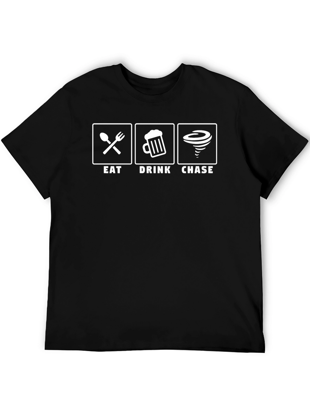 Eat Drink Chase Black Graphic T-Shirt